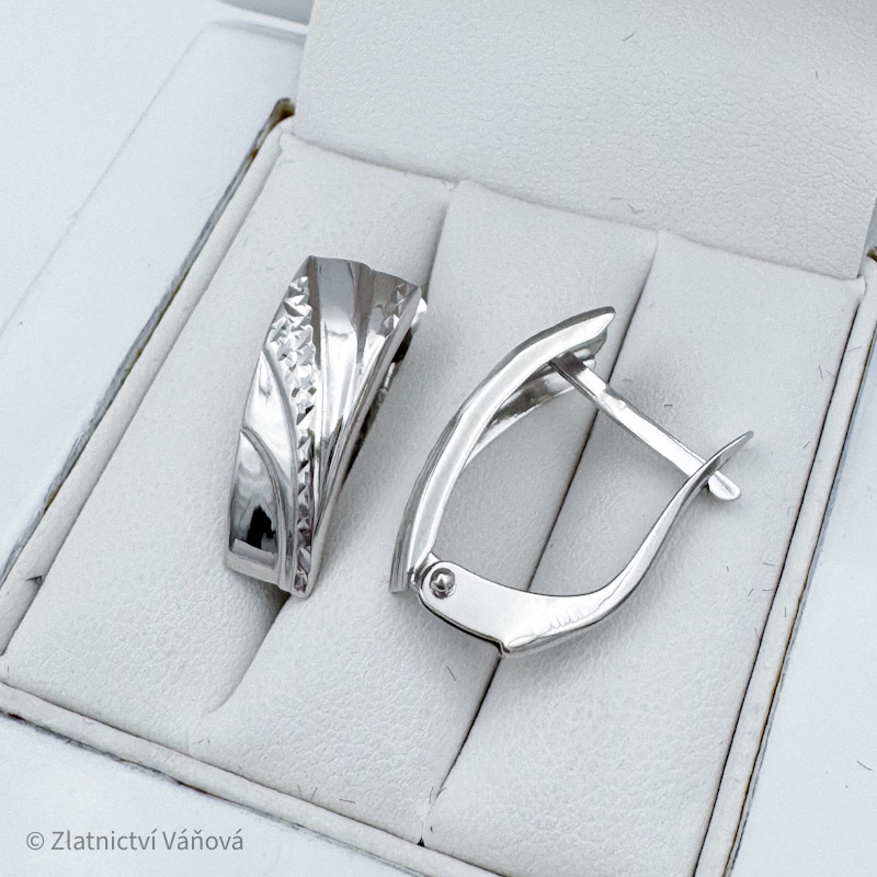 Bílé zlato náušnice franc. zapínání